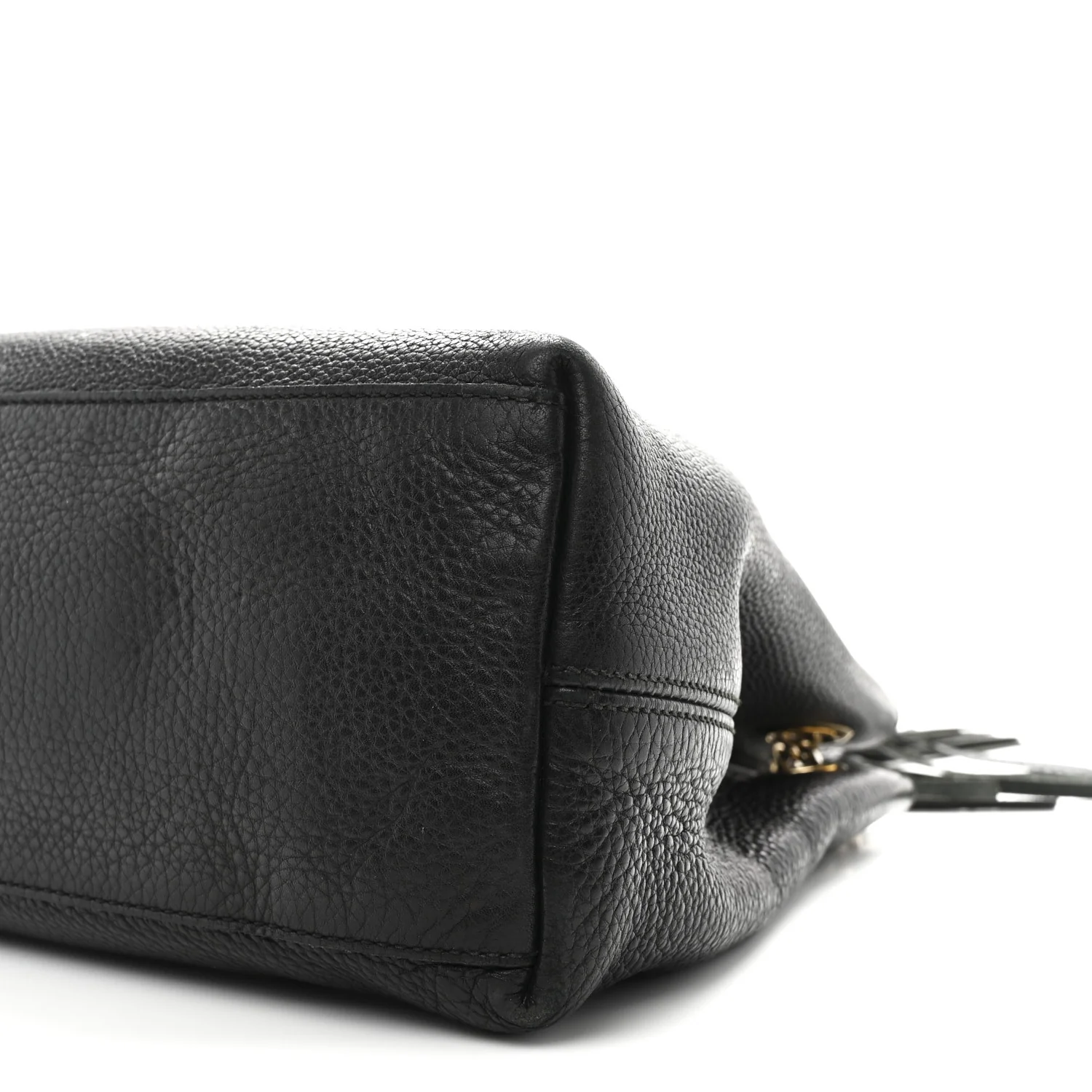 Pebbled Calfskin Medium Soho Chain Shoulder Bag Black - Image 10
