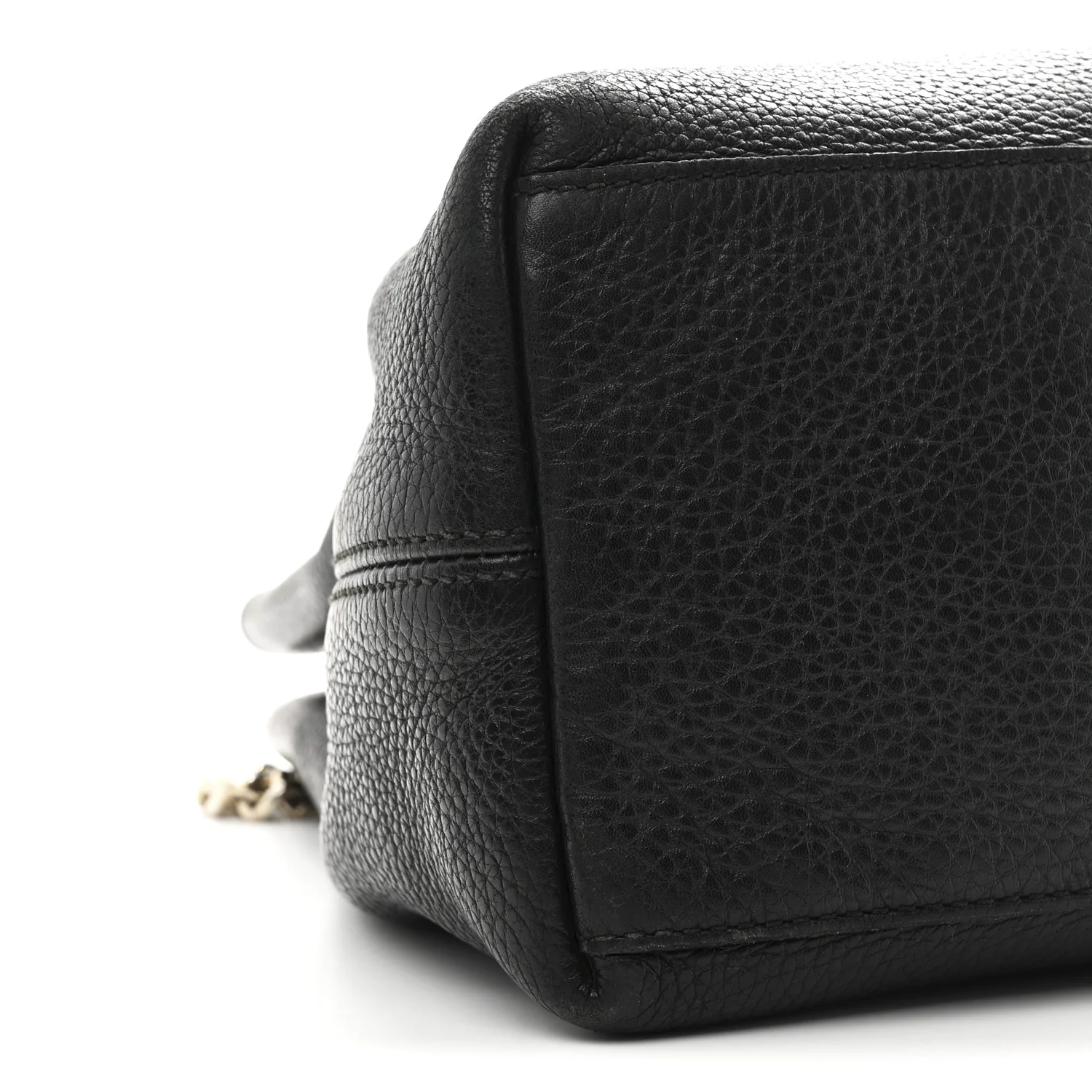 Pebbled Calfskin Medium Soho Chain Shoulder Bag Black - Image 9