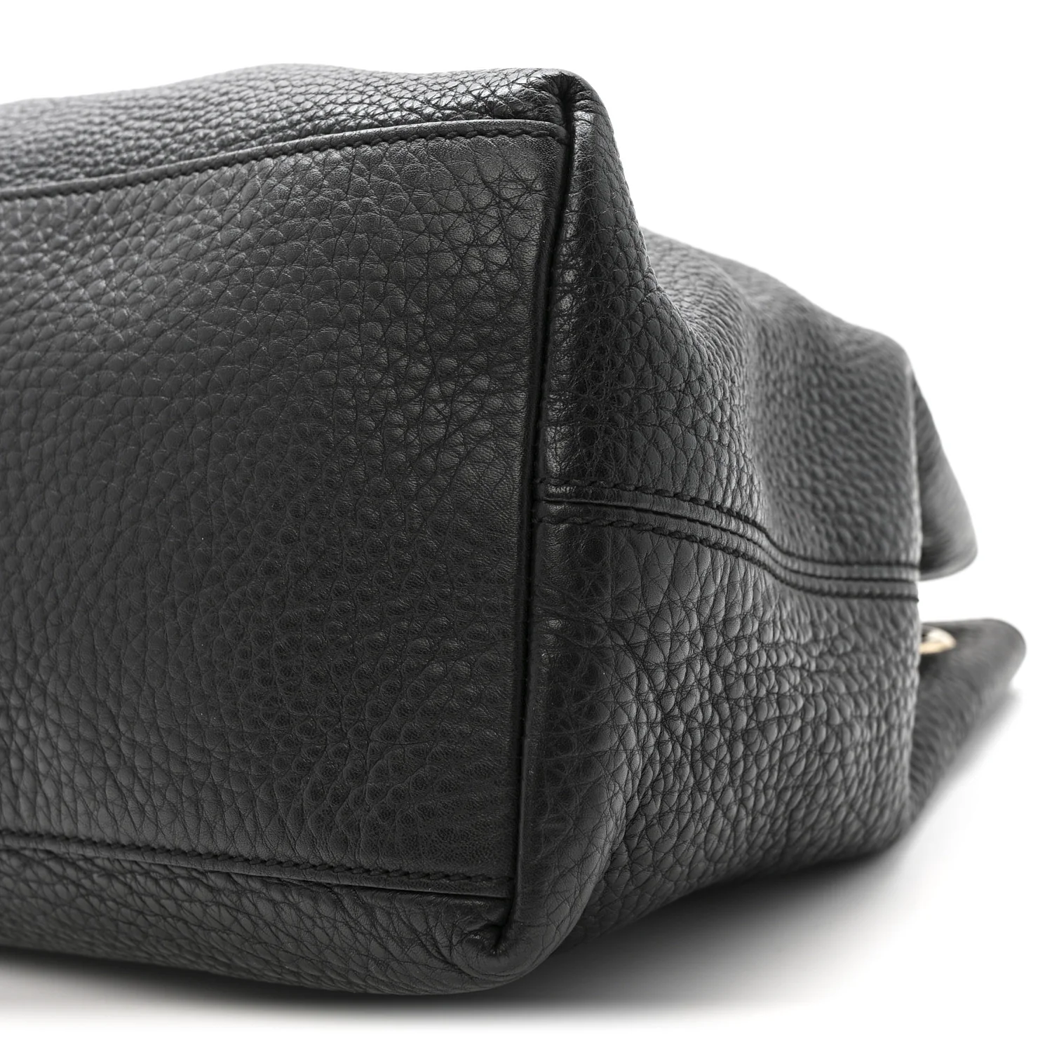 Pebbled Calfskin Medium Soho Chain Shoulder Bag Black - Image 10