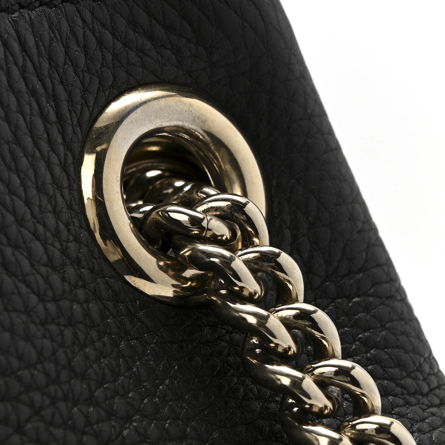 Pebbled Calfskin Medium Soho Chain Shoulder Bag Black - Image 14