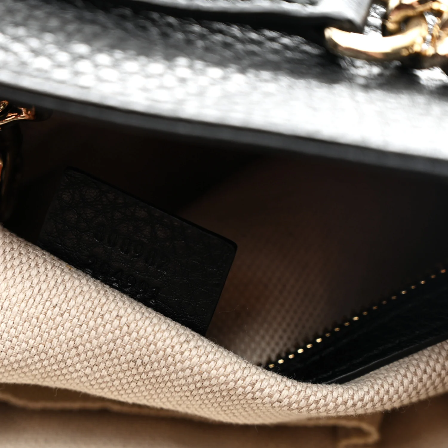 Pebbled Calfskin Medium Soho Chain Shoulder Bag Black - Image 13
