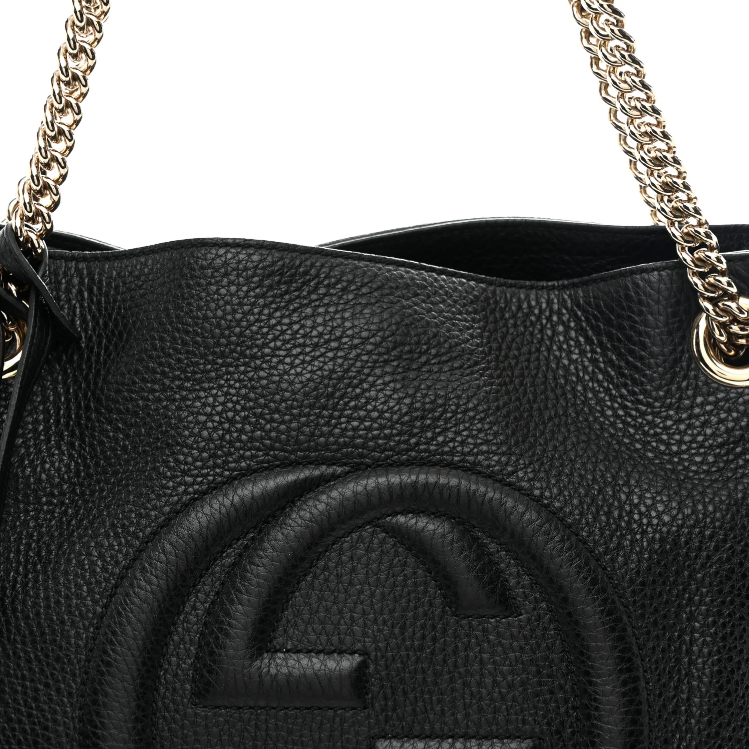Pebbled Calfskin Medium Soho Chain Shoulder Bag Black - Image 14