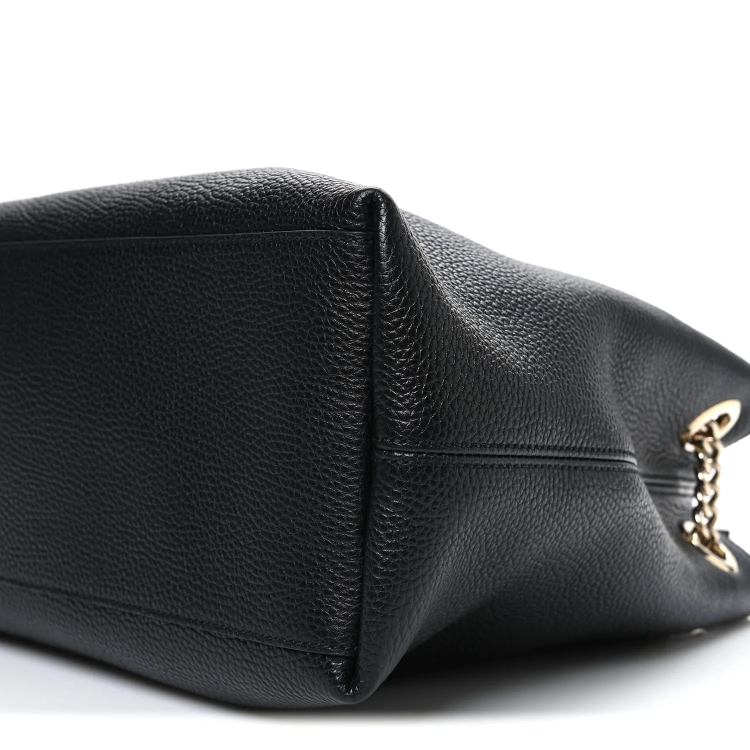 Pebbled Calfskin Medium Soho Chain Shoulder Bag Black - Image 10