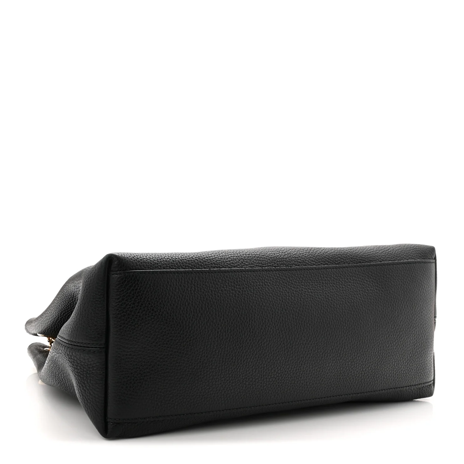 Pebbled Calfskin Medium Soho Chain Shoulder Bag Black - Image 4