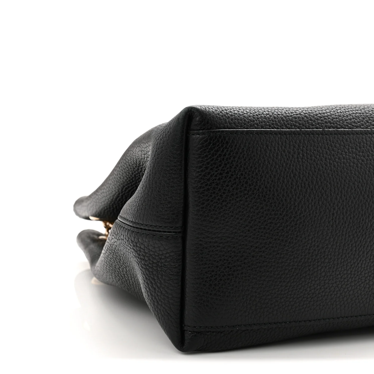 Pebbled Calfskin Medium Soho Chain Shoulder Bag Black - Image 9