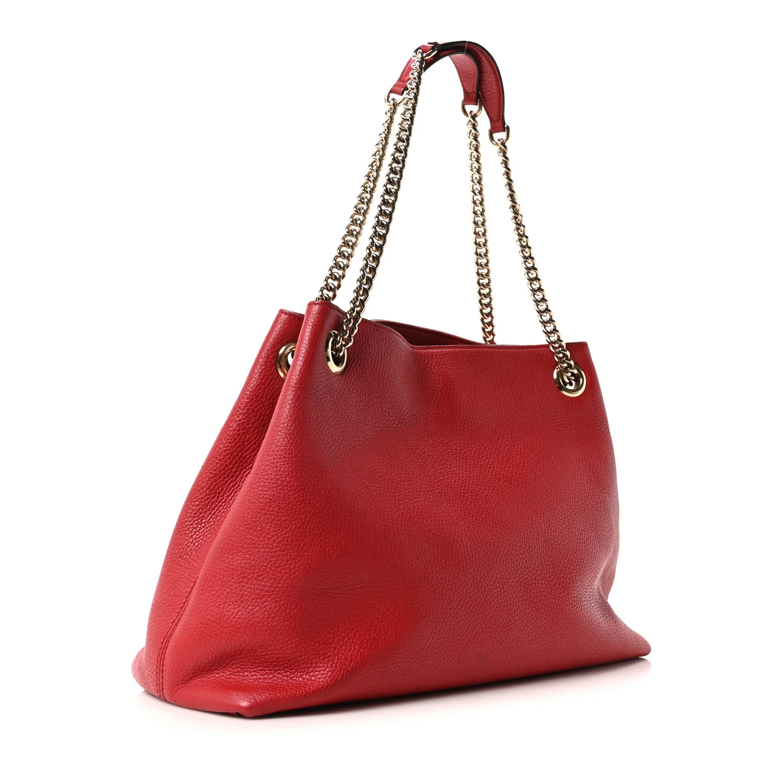 Pebbled Calfskin Medium Soho Chain Shoulder Bag Tabasco Red - Image 3