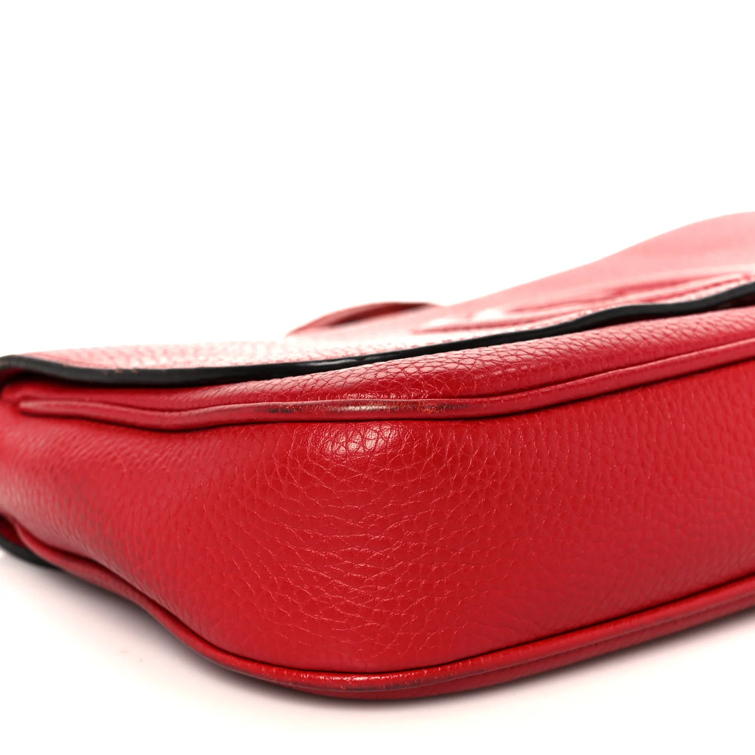 Pebbled Calfskin Medium Soho Flap Crossbody Vibrant Red - Image 10