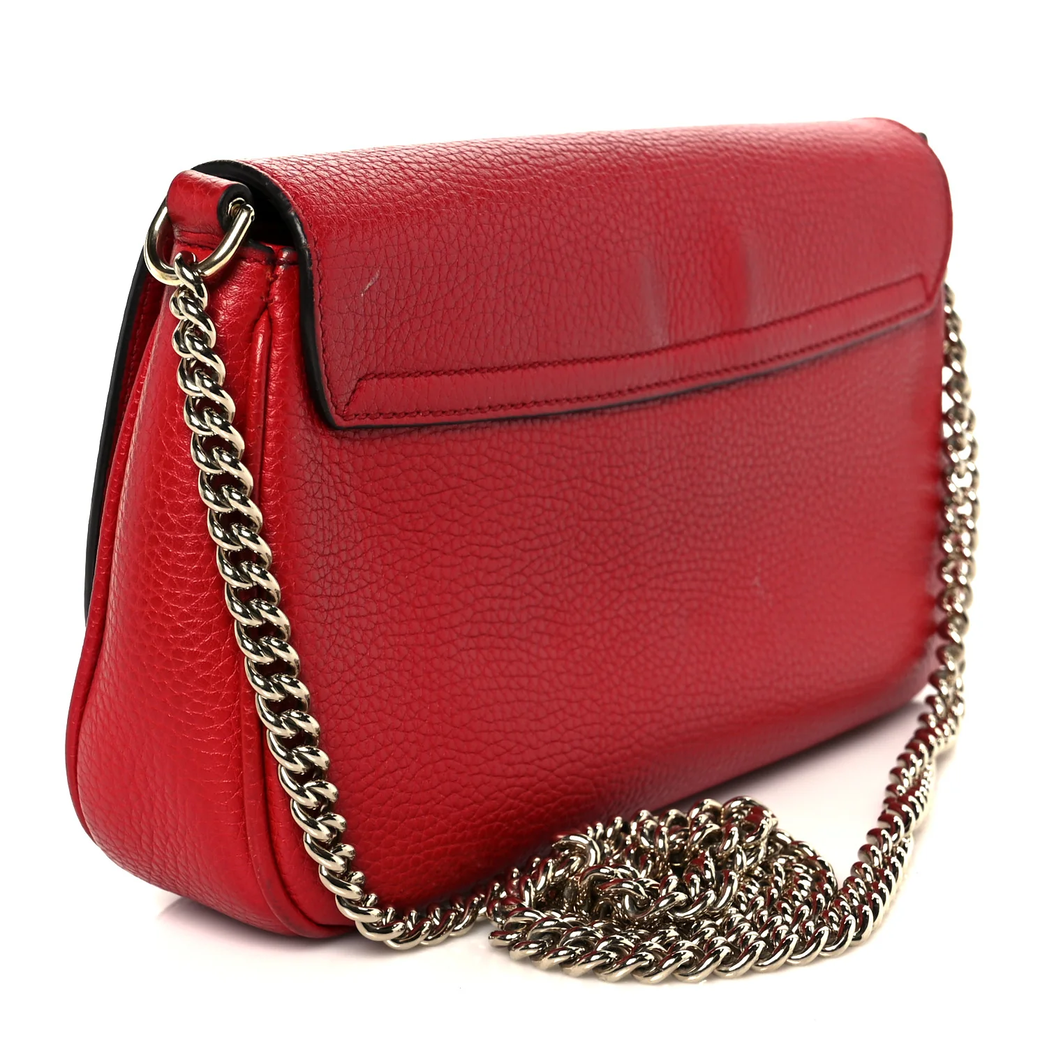 Pebbled Calfskin Medium Soho Flap Crossbody Vibrant Red - Image 3