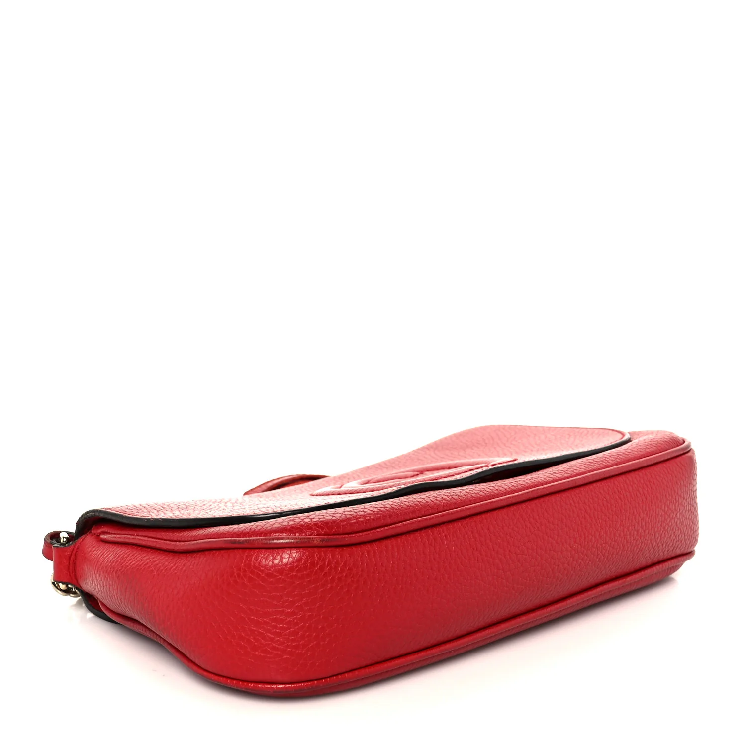 Pebbled Calfskin Medium Soho Flap Crossbody Vibrant Red - Image 4