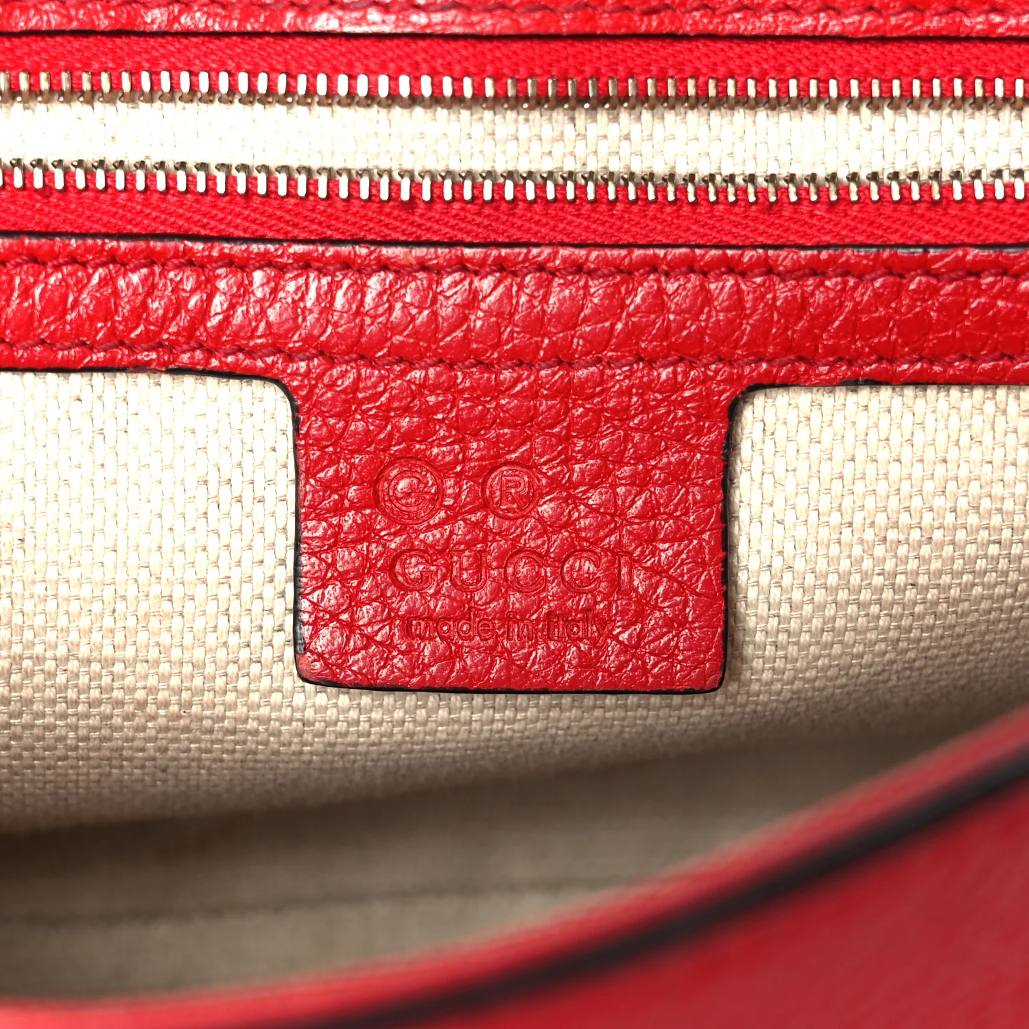 Pebbled Calfskin Medium Soho Flap Crossbody Vibrant Red - Image 6