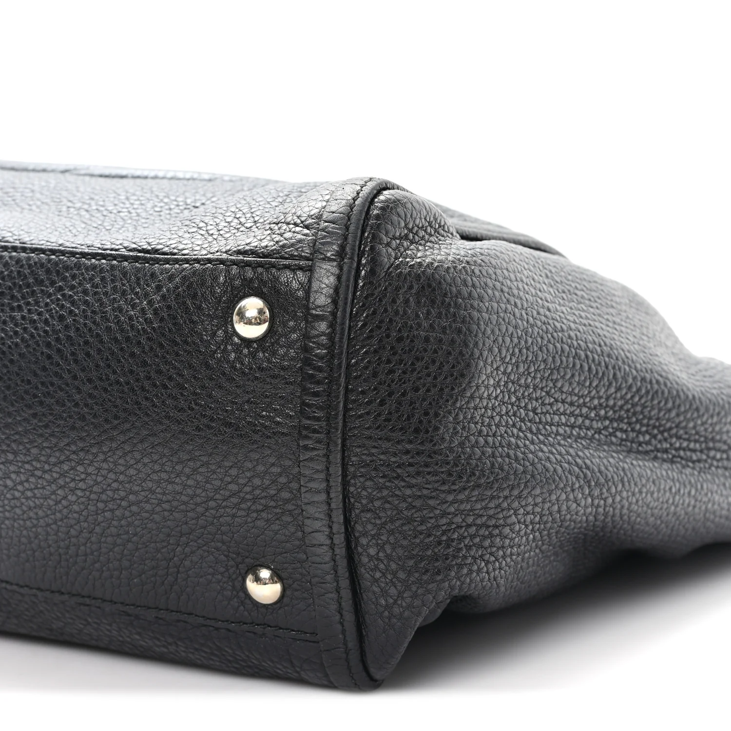 Pebbled Calfskin Medium Soho Shoulder Bag Black - Image 10