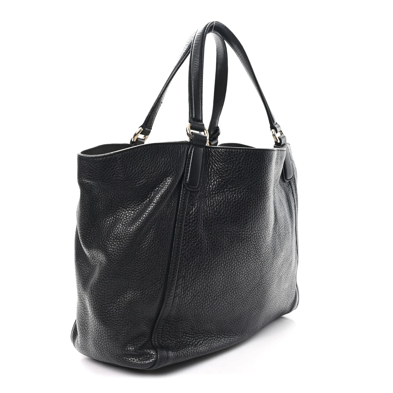 Pebbled Calfskin Medium Soho Shoulder Bag Black - Image 3