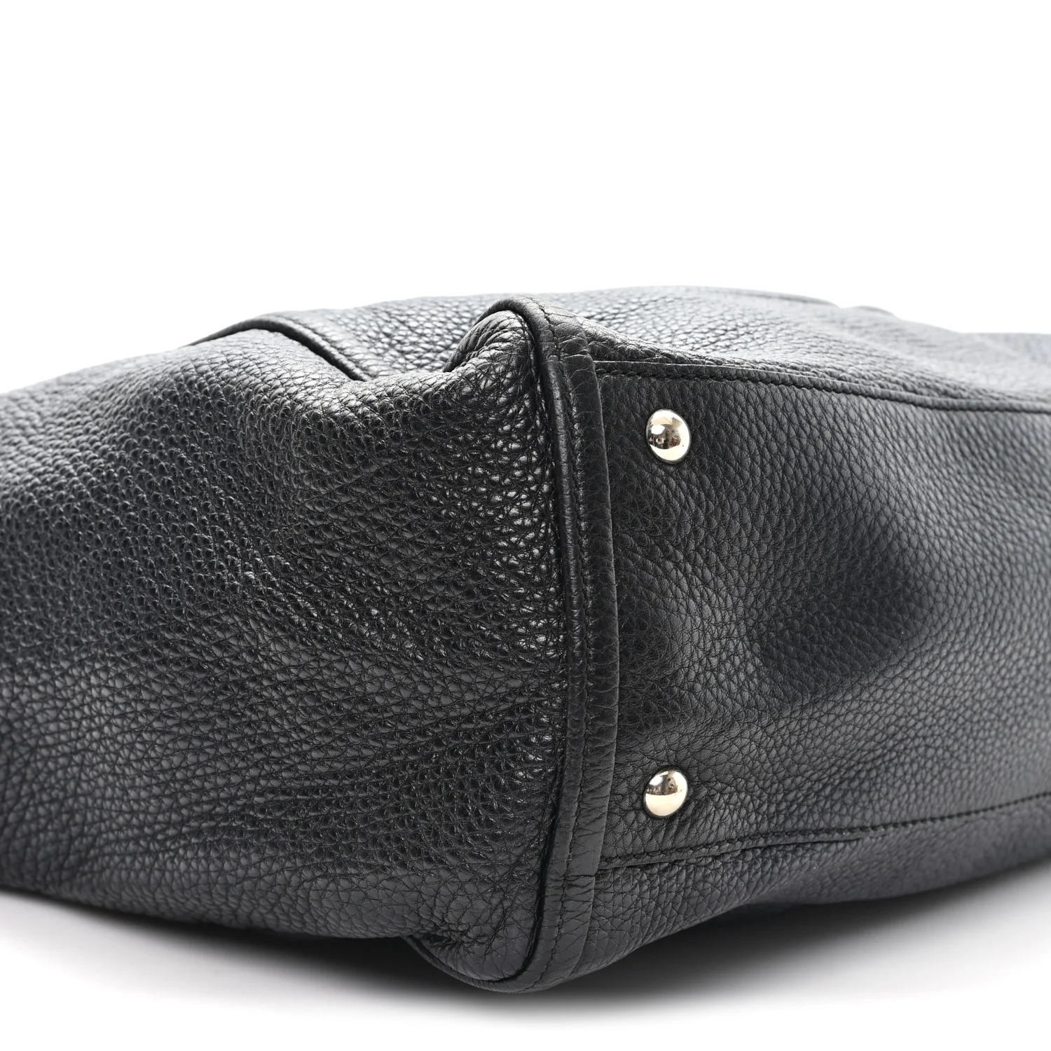 Pebbled Calfskin Medium Soho Shoulder Bag Black - Image 9