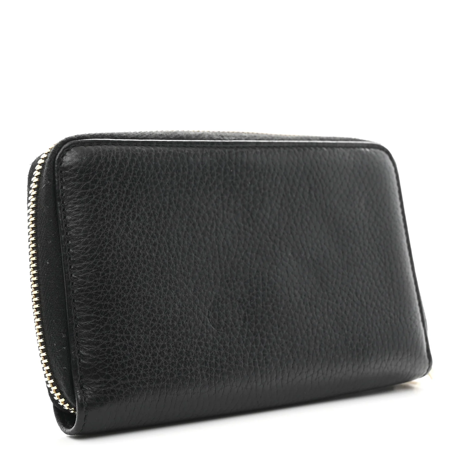Pebbled Calfskin Medium Soho Zip Around Wallet Black - Image 3