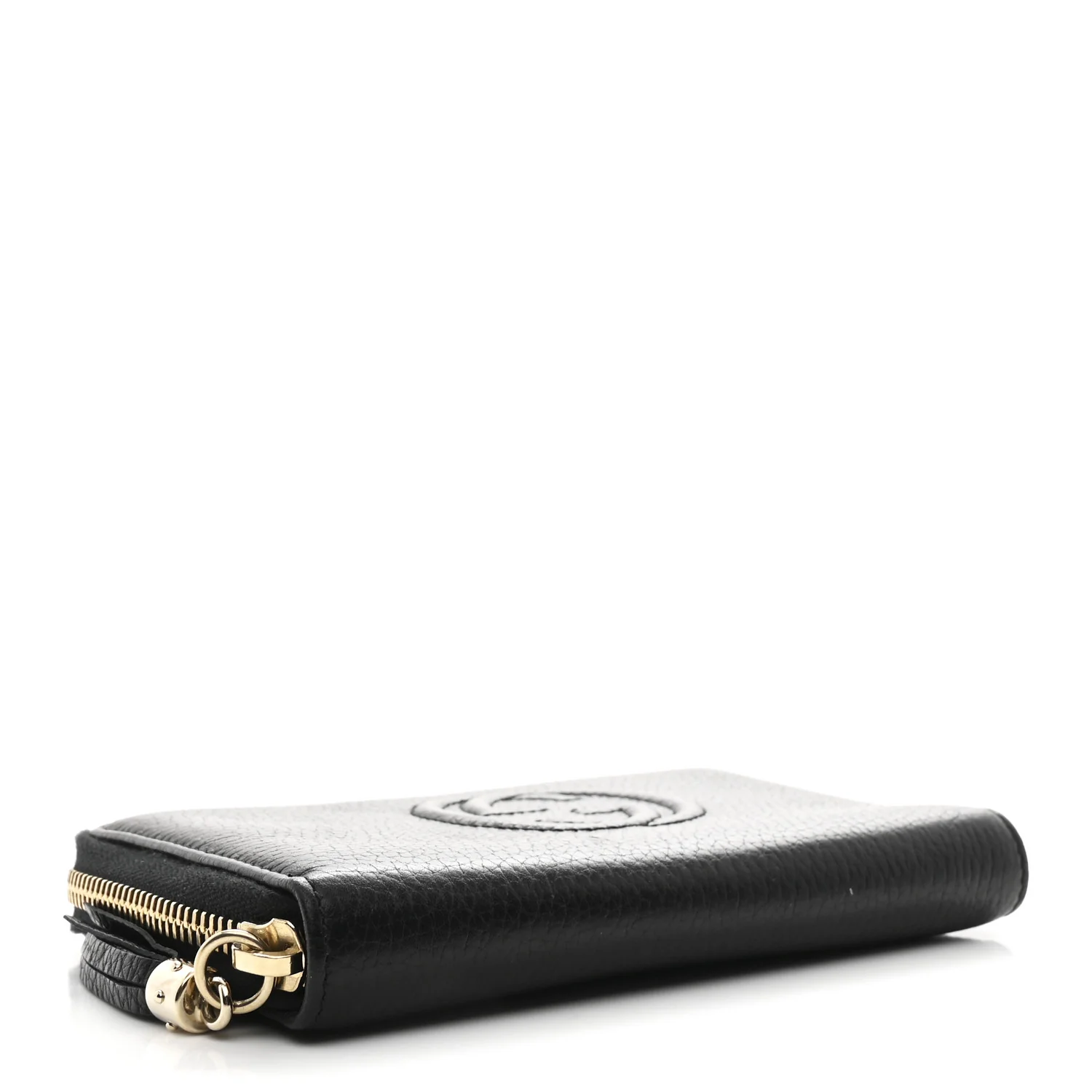 Pebbled Calfskin Medium Soho Zip Around Wallet Black - Image 4