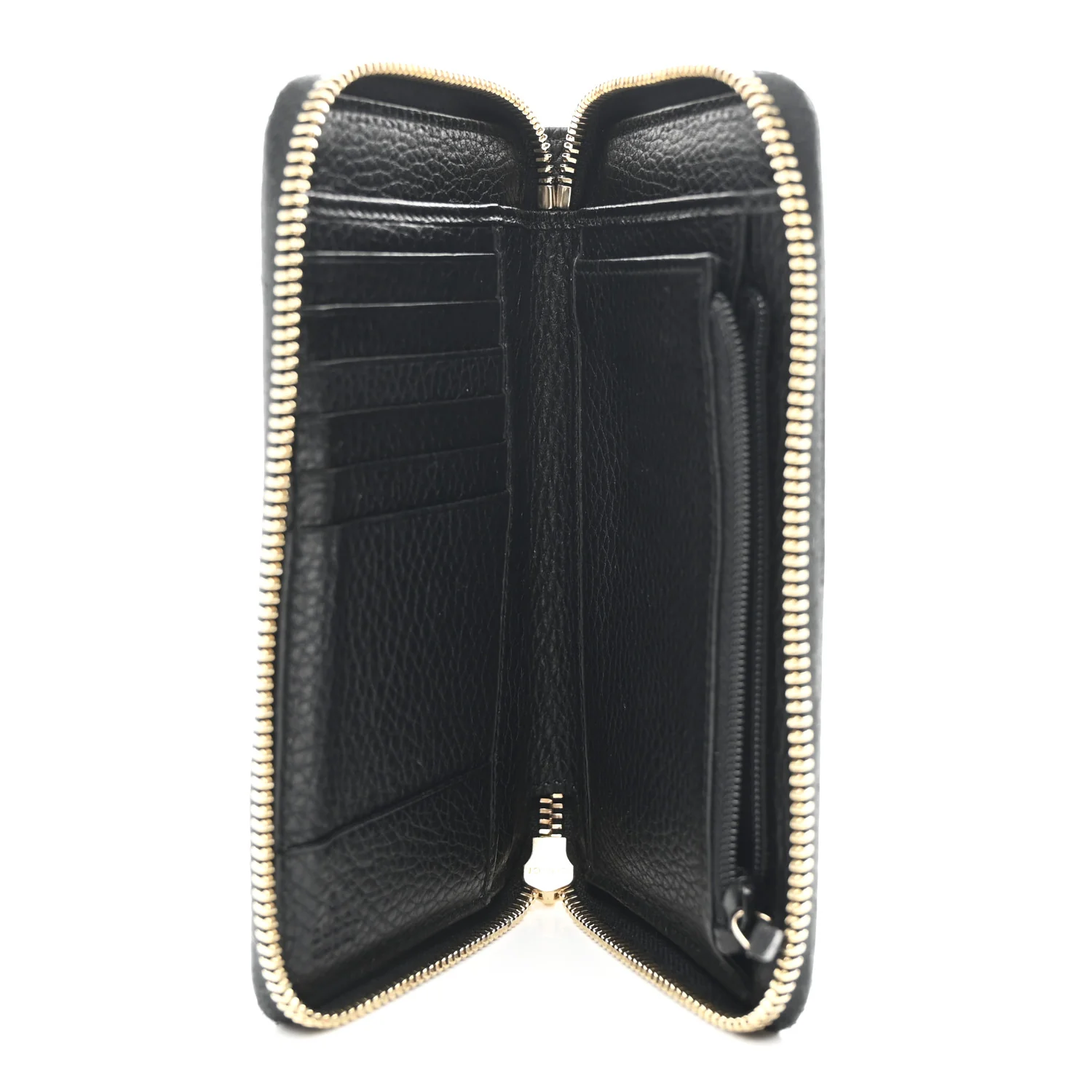 Pebbled Calfskin Medium Soho Zip Around Wallet Black - Image 5