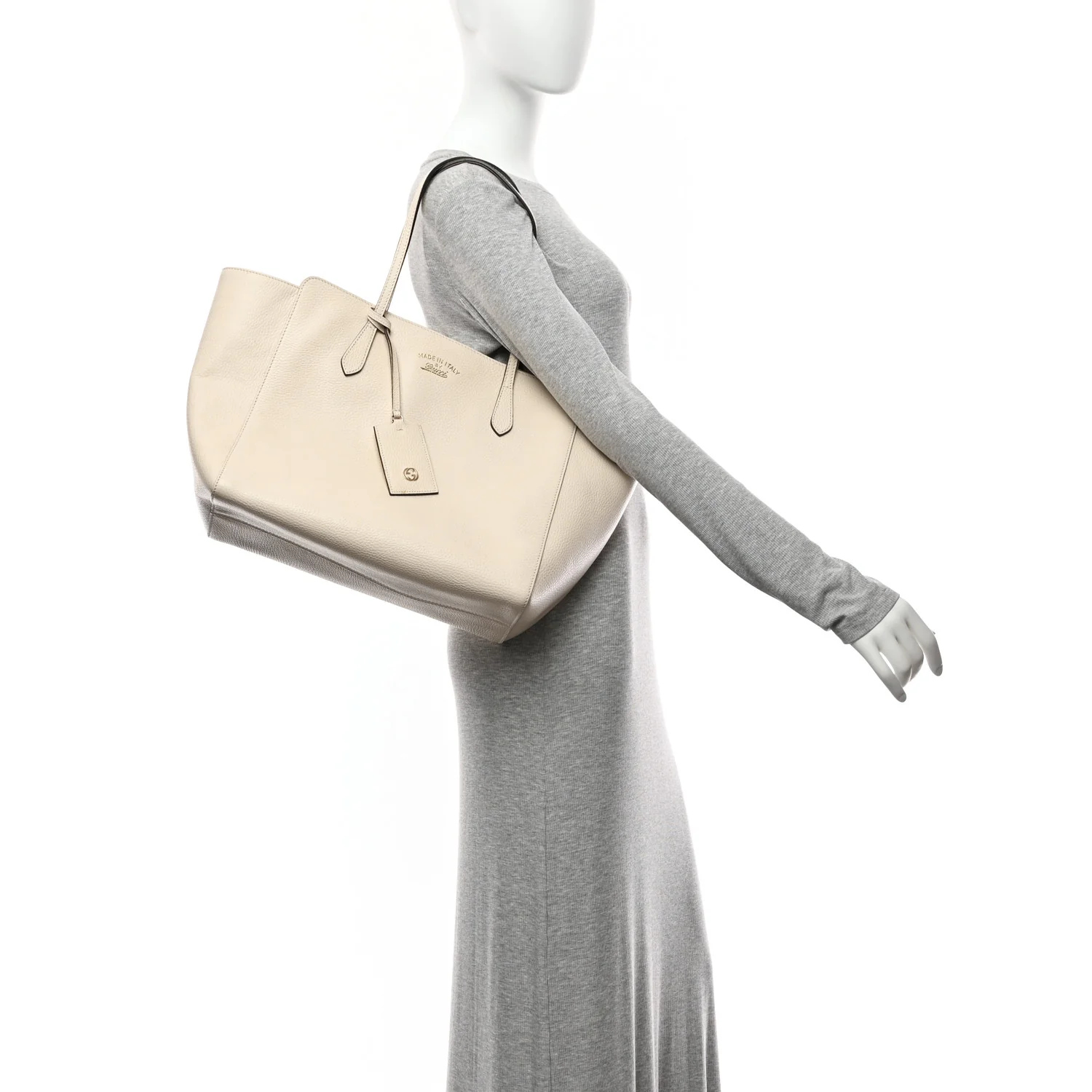 Pebbled Calfskin Medium Swing Tote Off White - Image 2