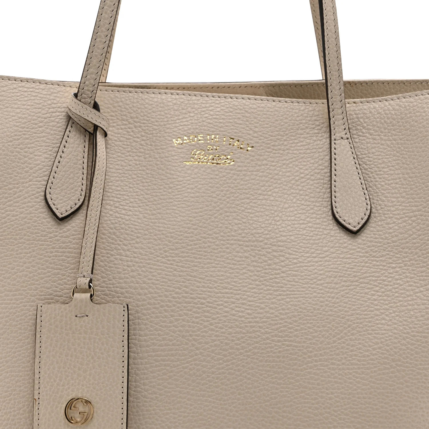 Pebbled Calfskin Medium Swing Tote Off White - Image 7