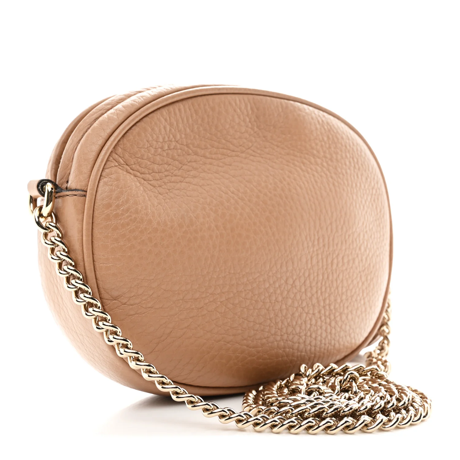 Pebbled Calfskin Mini Soho Chain Bag Camelia - Image 5