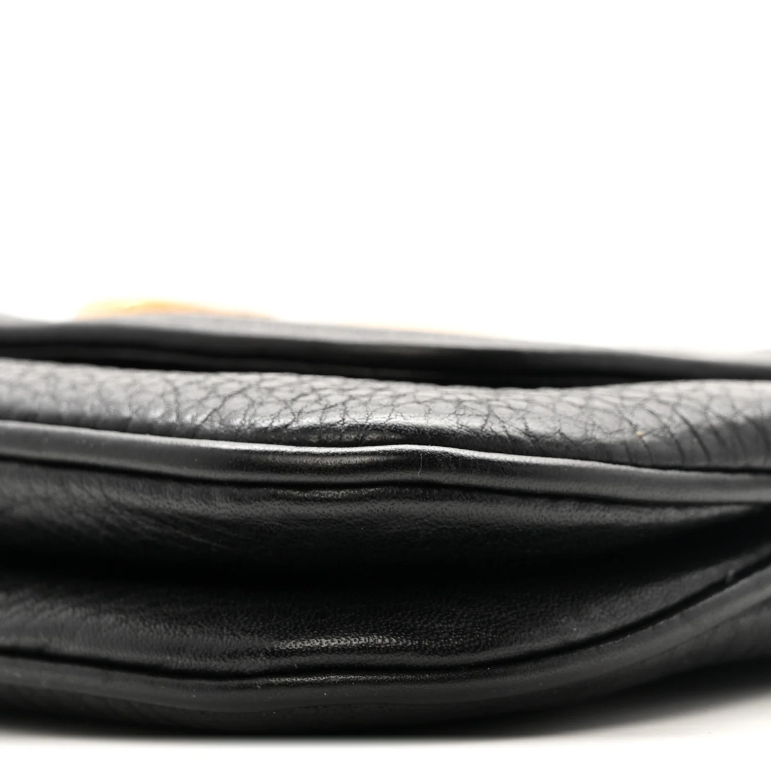 Pebbled Calfskin Small 1973 Chain Shoulder Bag Black - Image 10