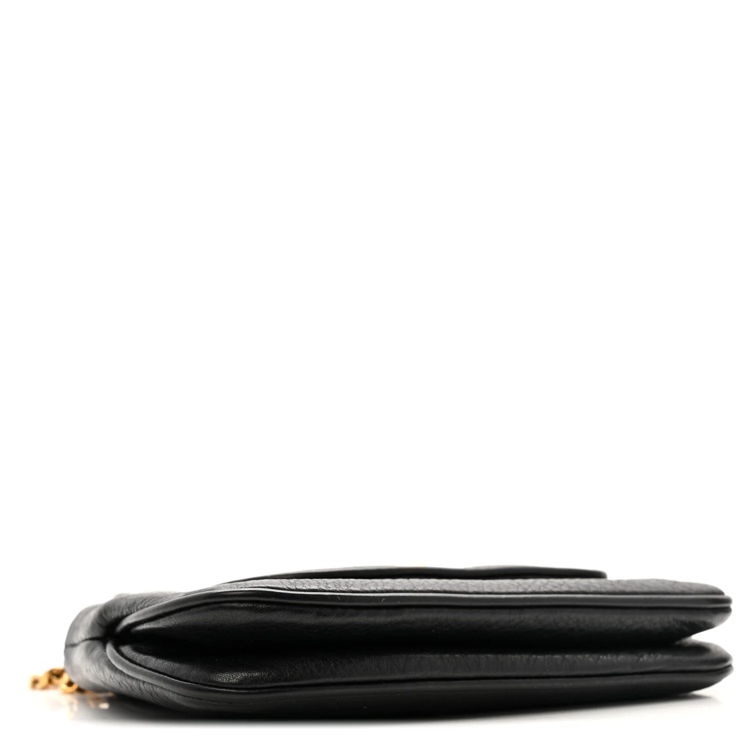 Pebbled Calfskin Small 1973 Chain Shoulder Bag Black - Image 4