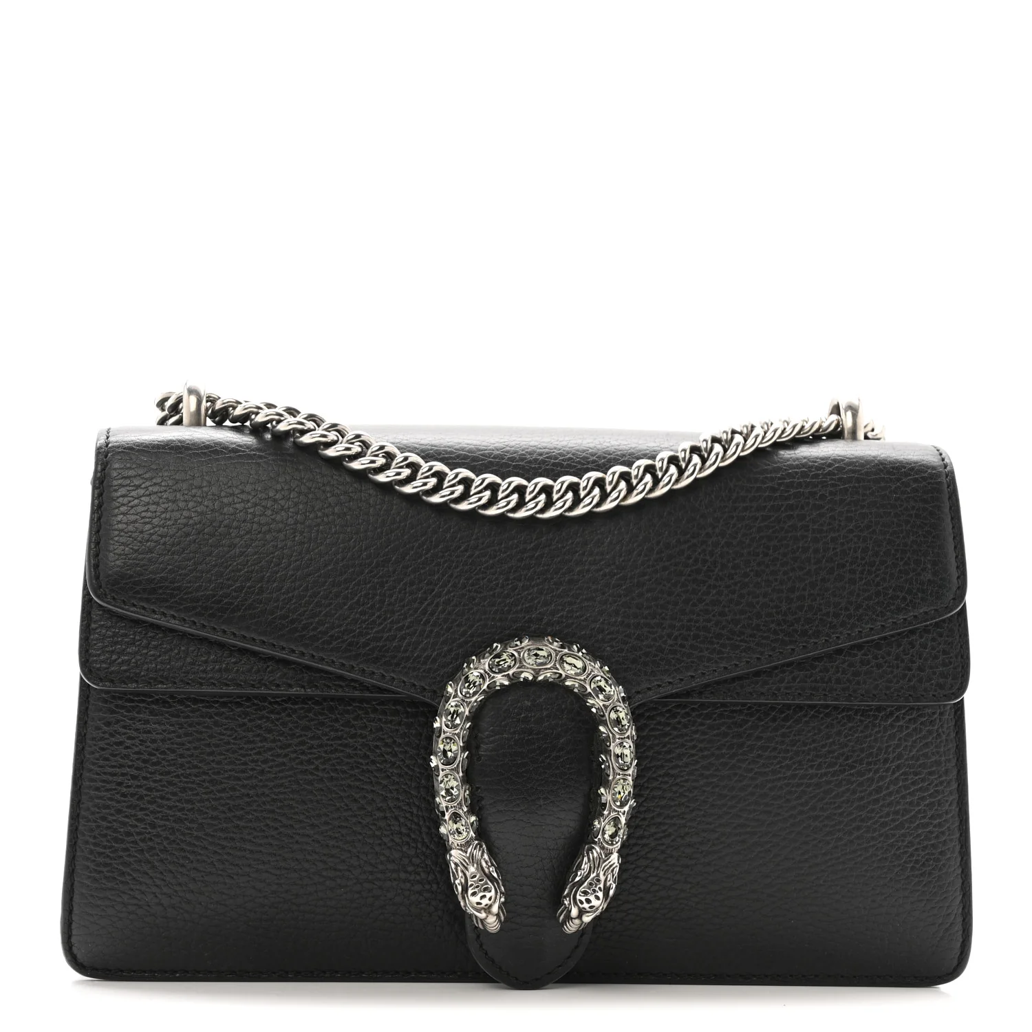 Pebbled Calfskin Small Dionysus Shoulder Bag Black