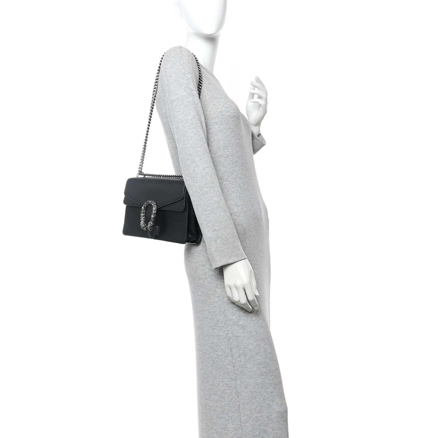 Pebbled Calfskin Small Dionysus Shoulder Bag Black - Image 2