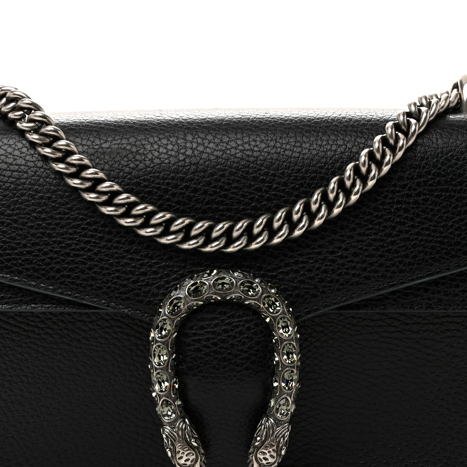Pebbled Calfskin Small Dionysus Shoulder Bag Black - Image 8