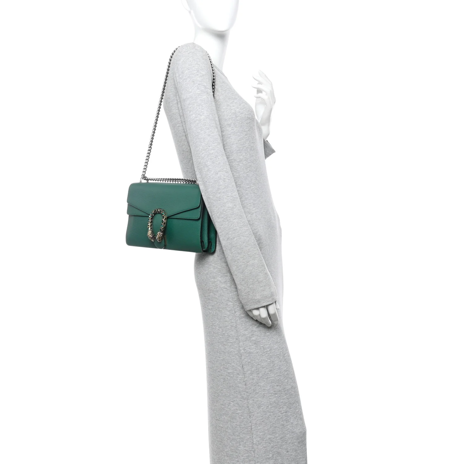Pebbled Calfskin Small Dionysus Shoulder Bag Emerald - Image 2