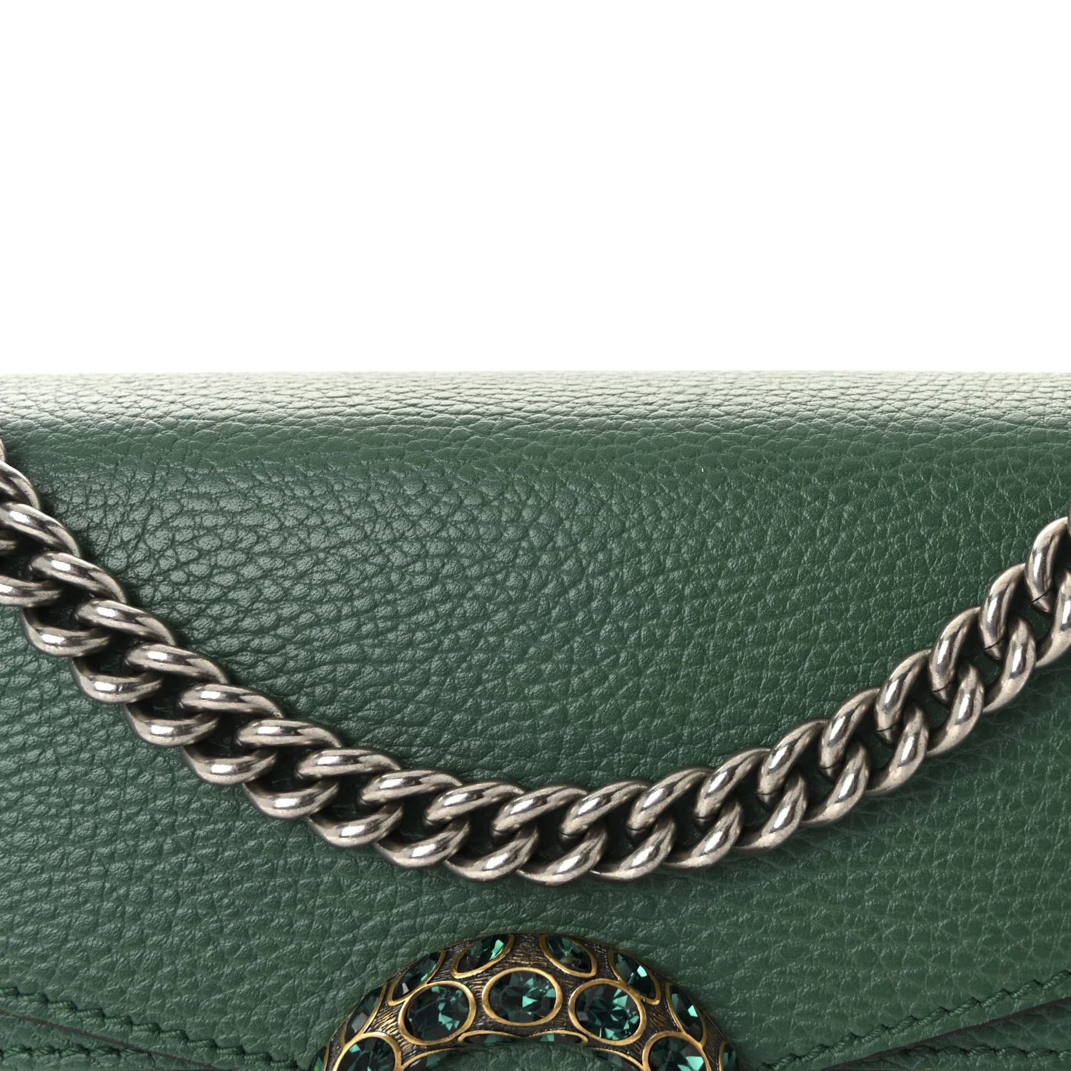 Pebbled Calfskin Small Dionysus Shoulder Bag Emerald - Image 8
