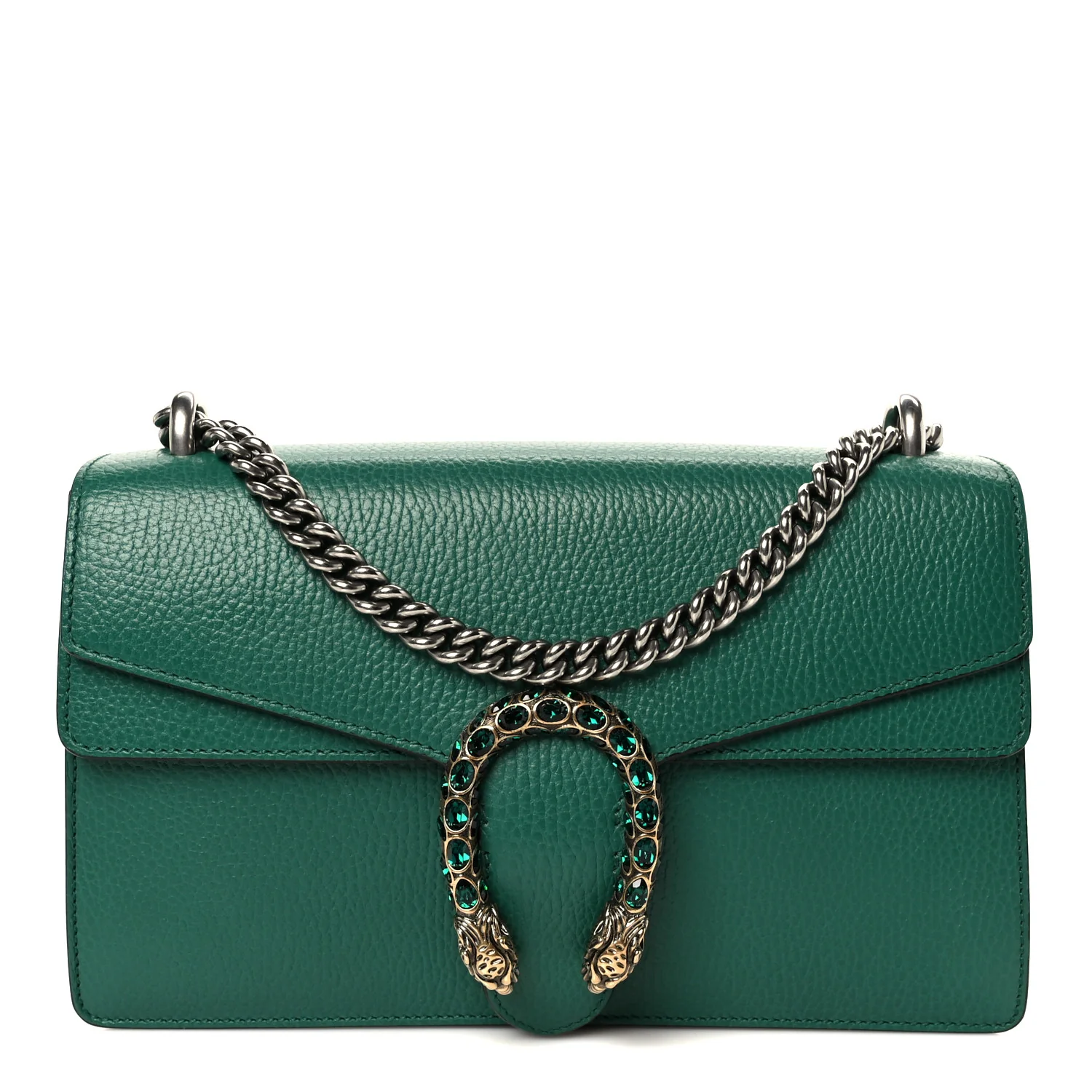 Pebbled Calfskin Small Dionysus Shoulder Bag Emerald