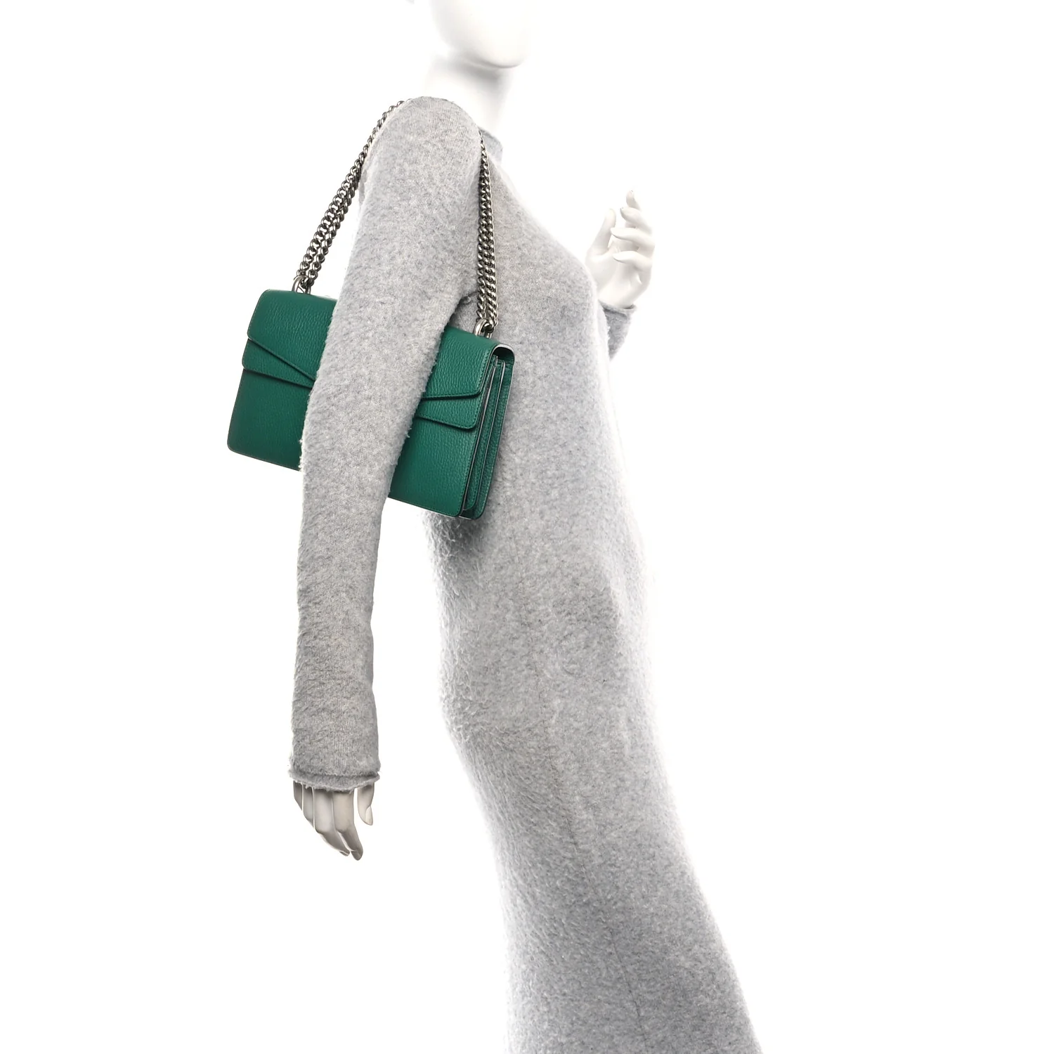 Pebbled Calfskin Small Dionysus Shoulder Bag Emerald - Image 2