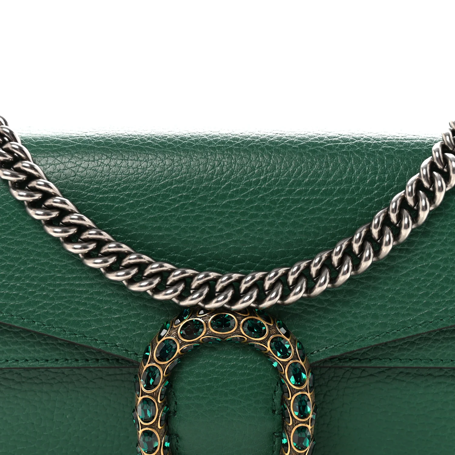 Pebbled Calfskin Small Dionysus Shoulder Bag Emerald - Image 8