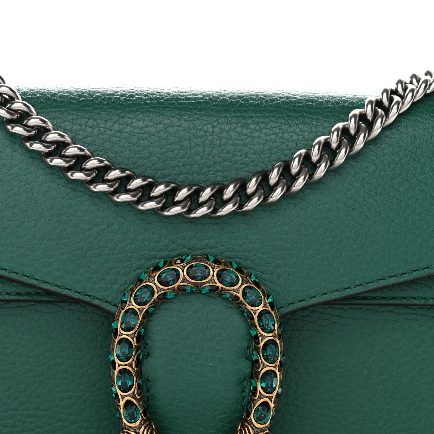 Pebbled Calfskin Small Dionysus Shoulder Bag Emerald - Image 22