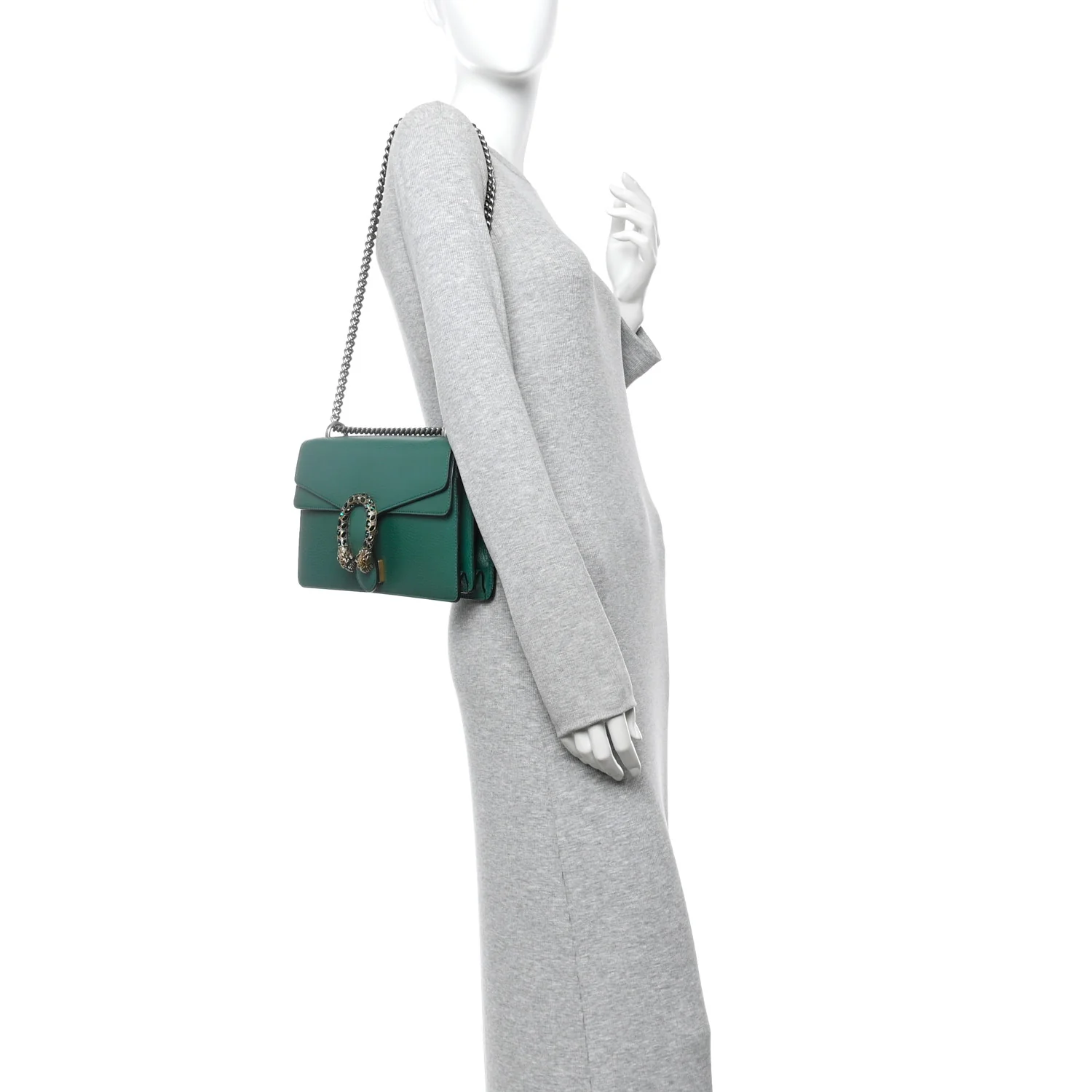 Pebbled Calfskin Small Dionysus Shoulder Bag Emerald - Image 4