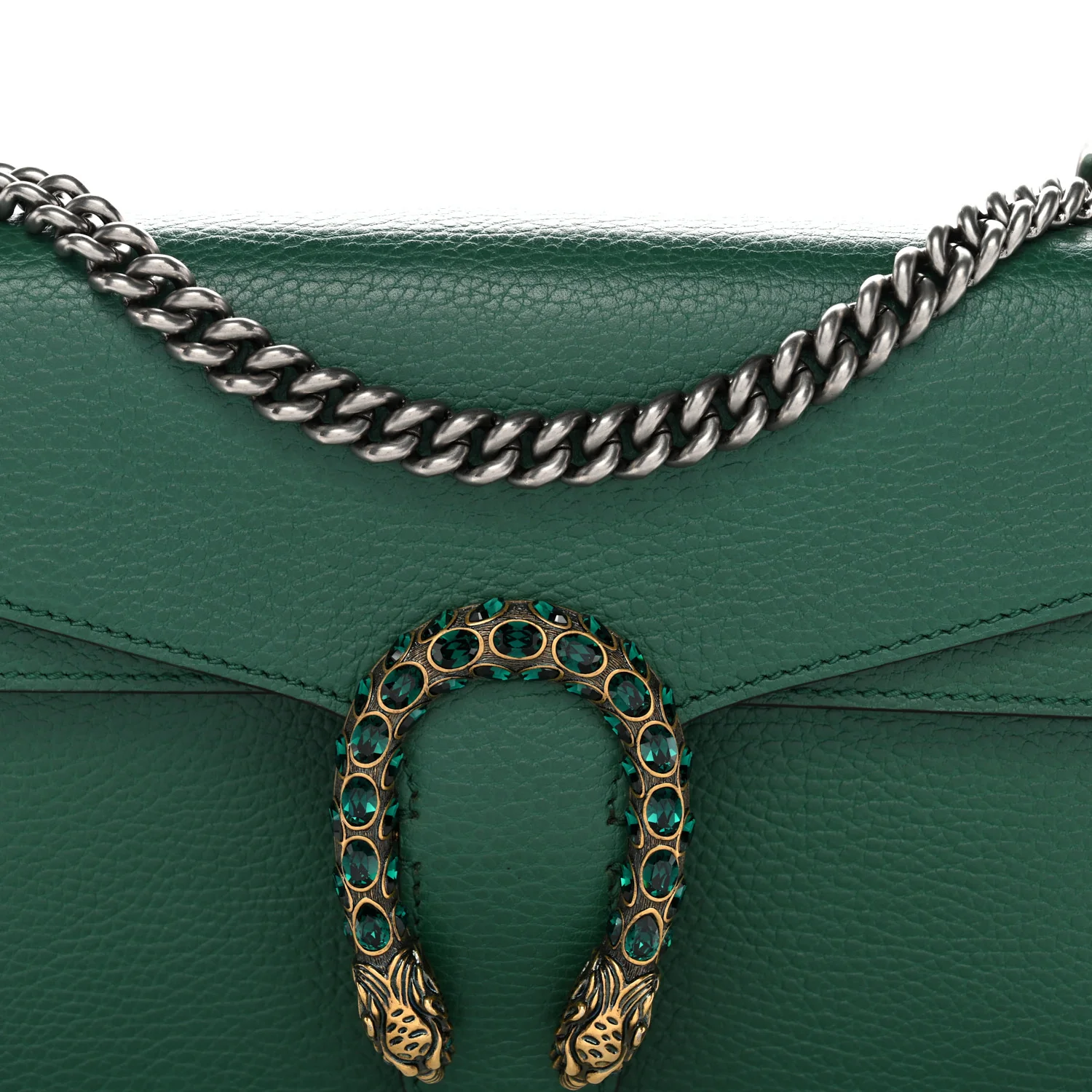 Pebbled Calfskin Small Dionysus Shoulder Bag Emerald - Image 8