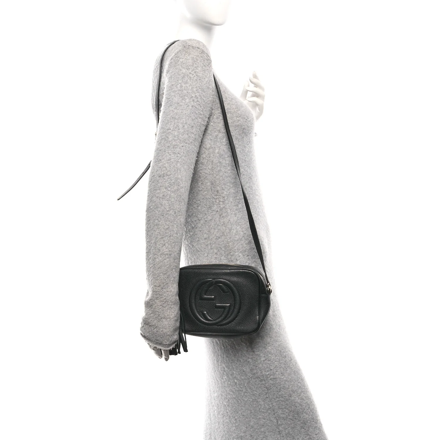Pebbled Calfskin Small Soho Disco Bag Black - Image 2