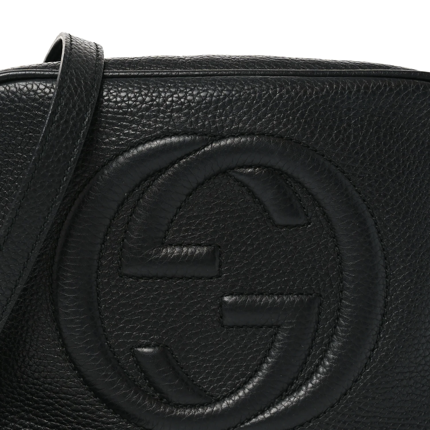Pebbled Calfskin Small Soho Disco Bag Black - Image 8