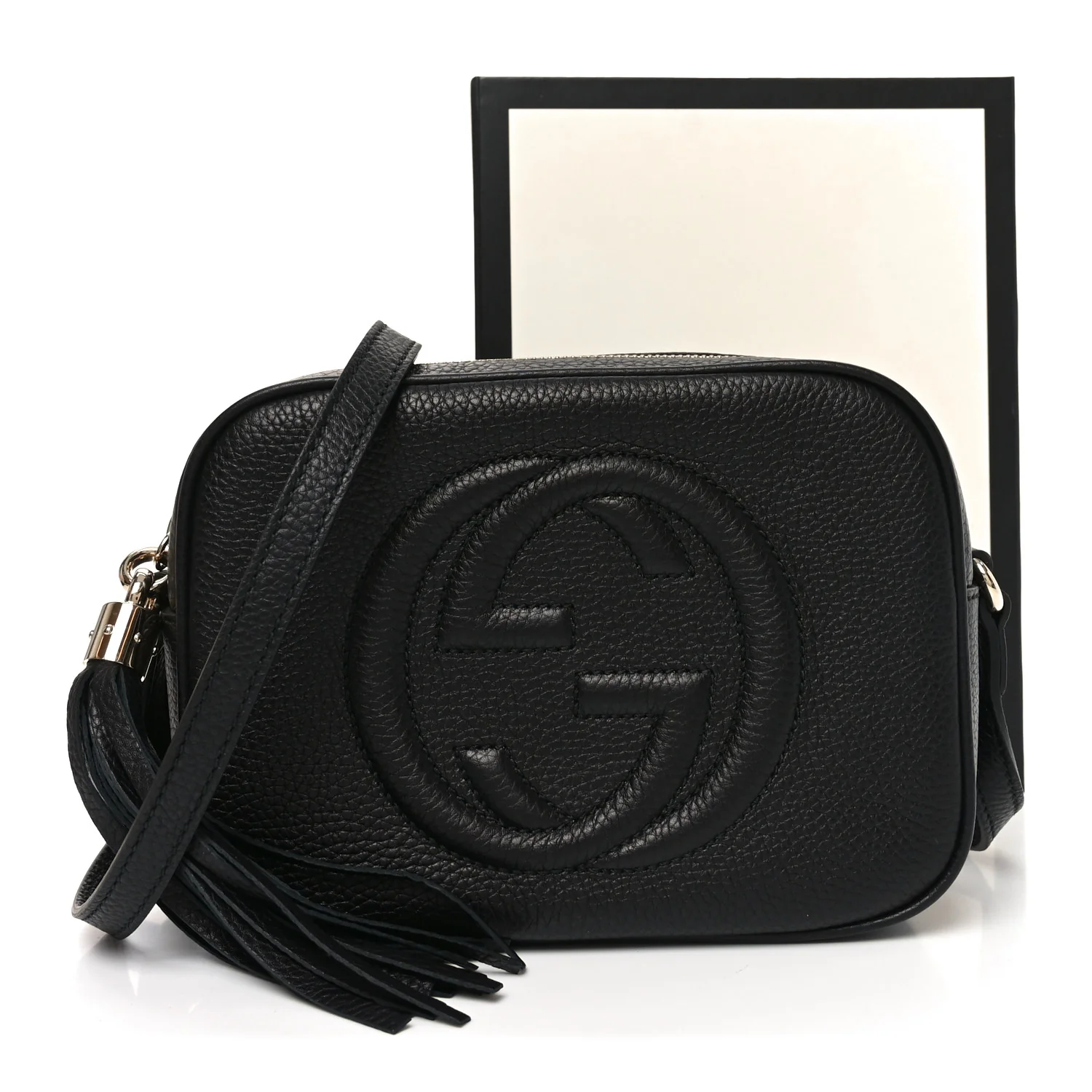 Pebbled Calfskin Small Soho Disco Bag Black - Image 11