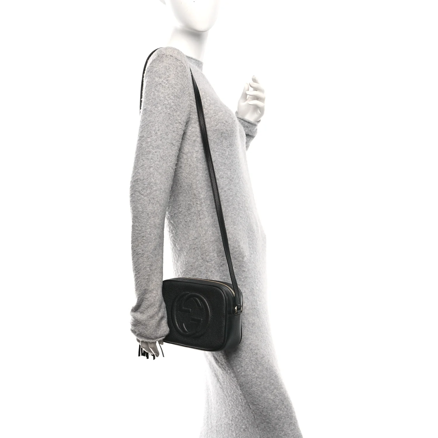 Pebbled Calfskin Small Soho Disco Bag Black - Image 2