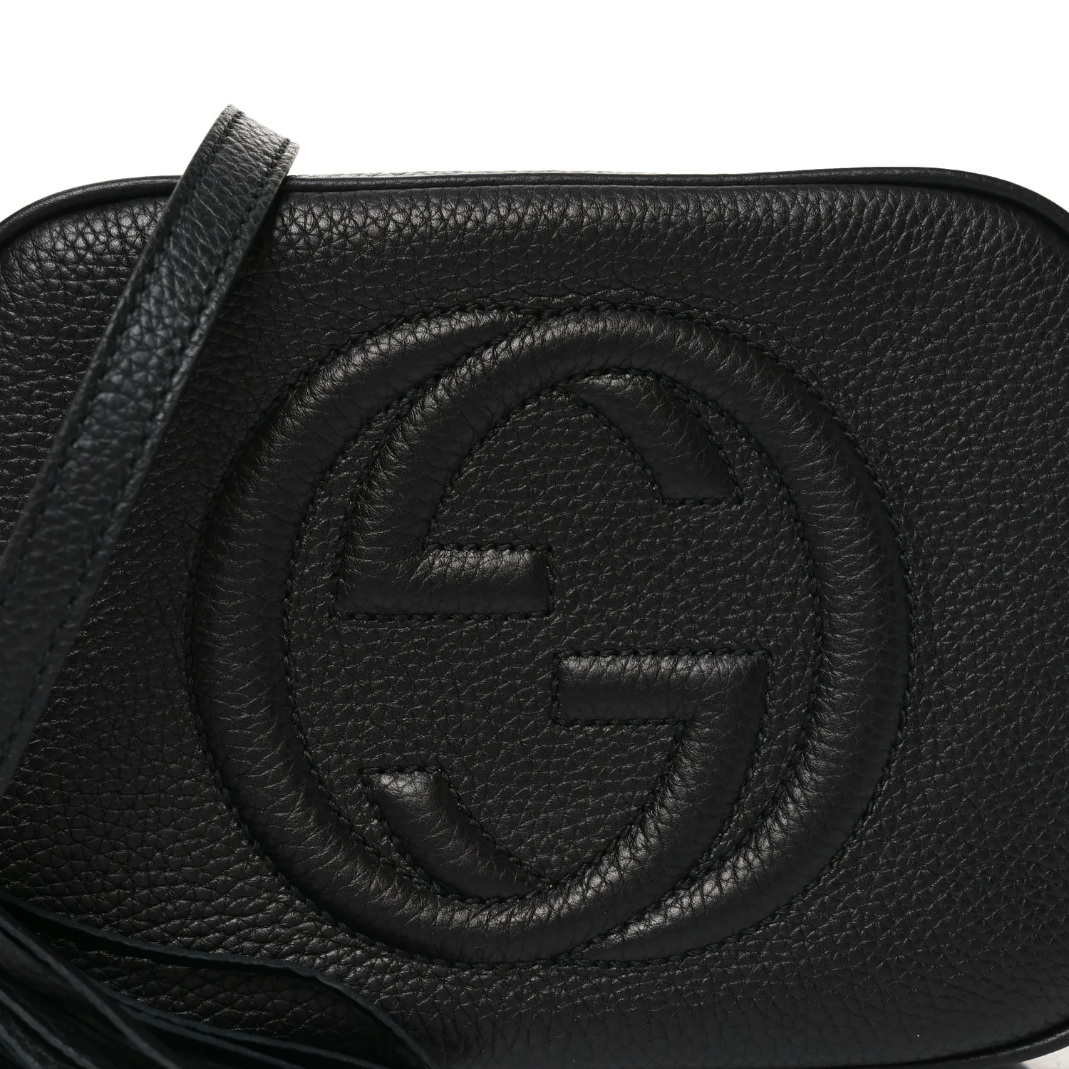 Pebbled Calfskin Small Soho Disco Bag Black - Image 8
