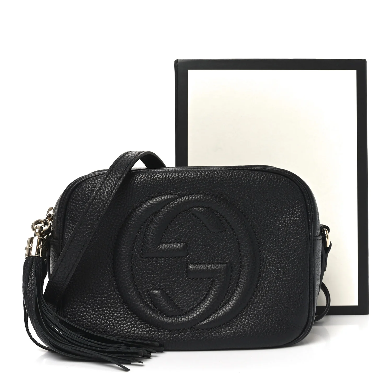 Pebbled Calfskin Small Soho Disco Bag Black - Image 11