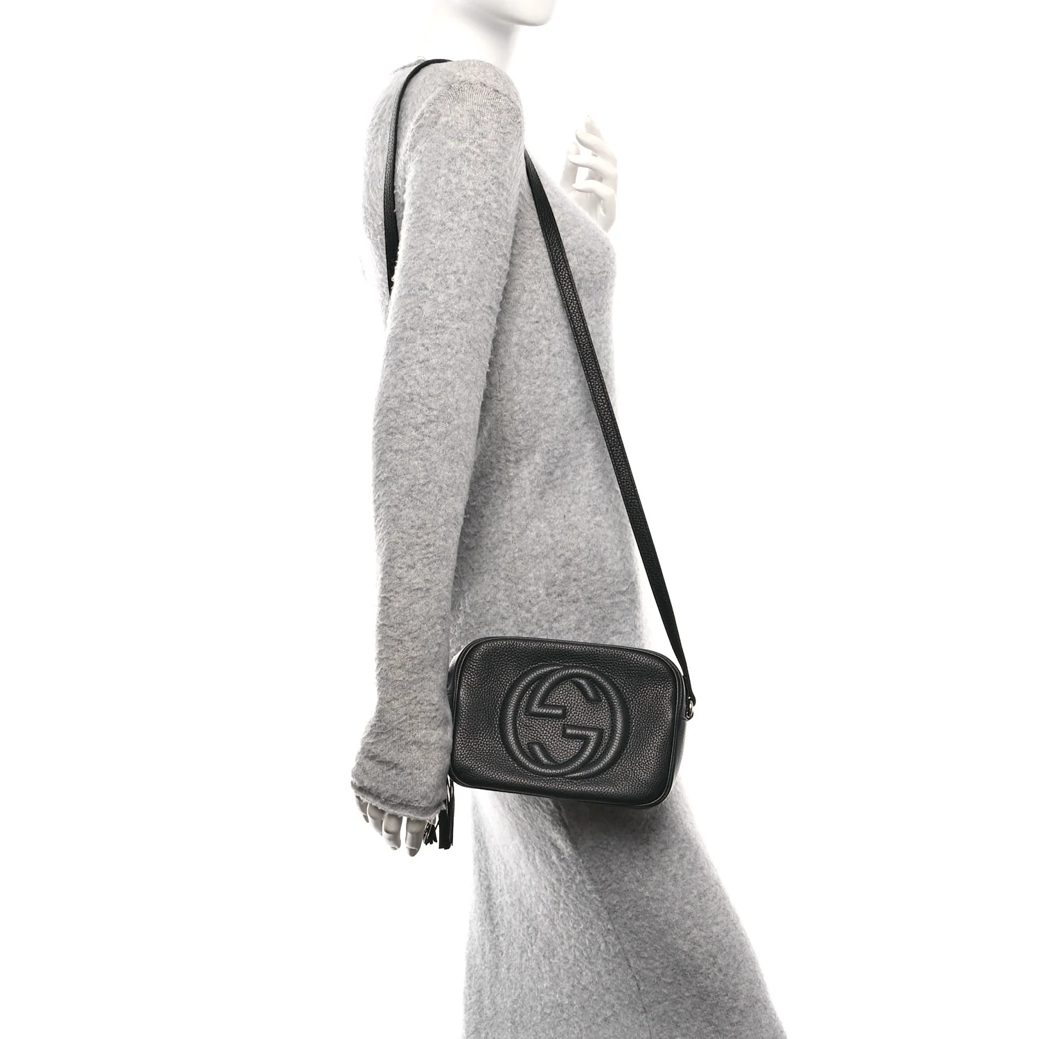 Pebbled Calfskin Small Soho Disco Bag Black - Image 2