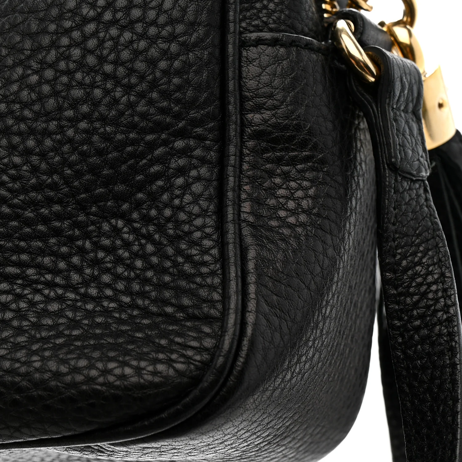 Pebbled Calfskin Small Soho Disco Bag Black - Image 12
