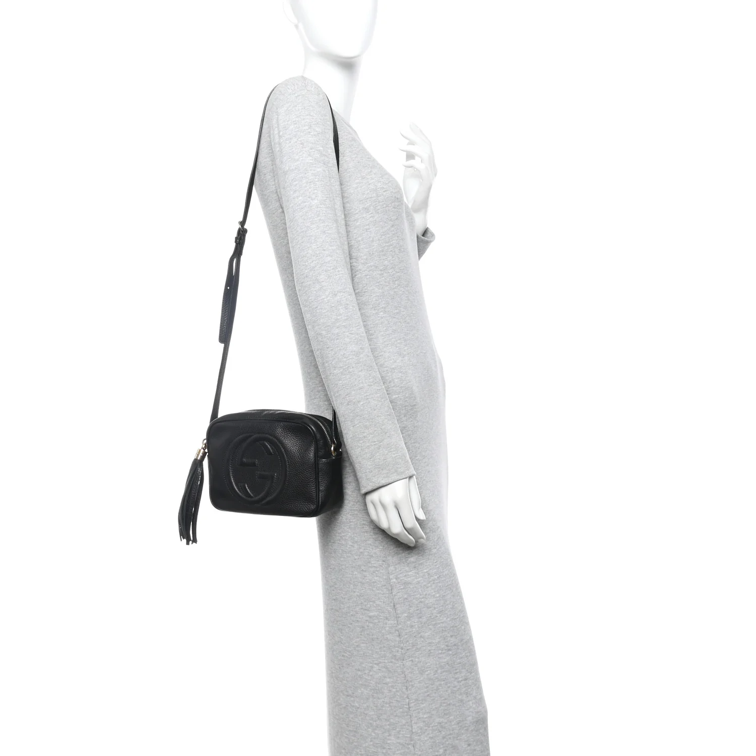 Pebbled Calfskin Small Soho Disco Bag Black - Image 2
