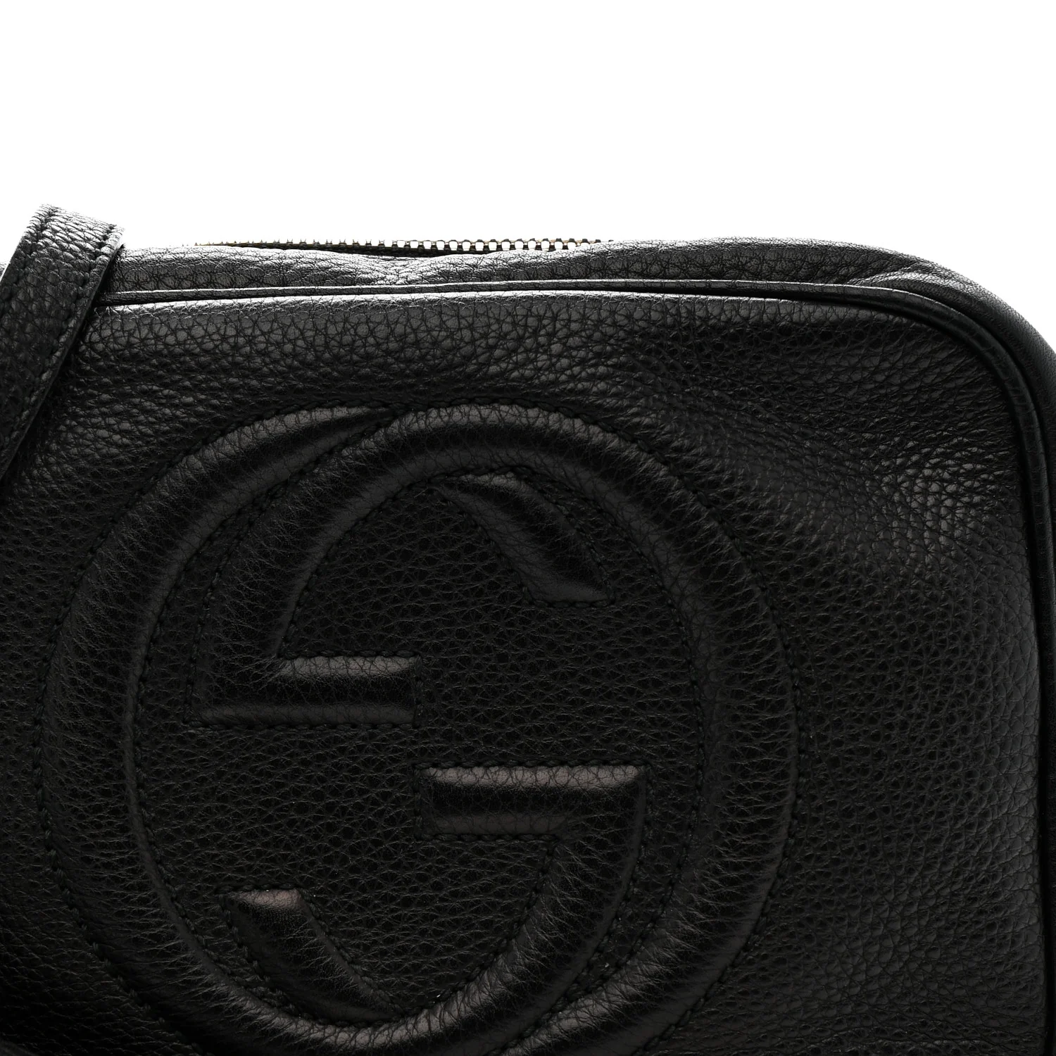Pebbled Calfskin Small Soho Disco Bag Black - Image 8