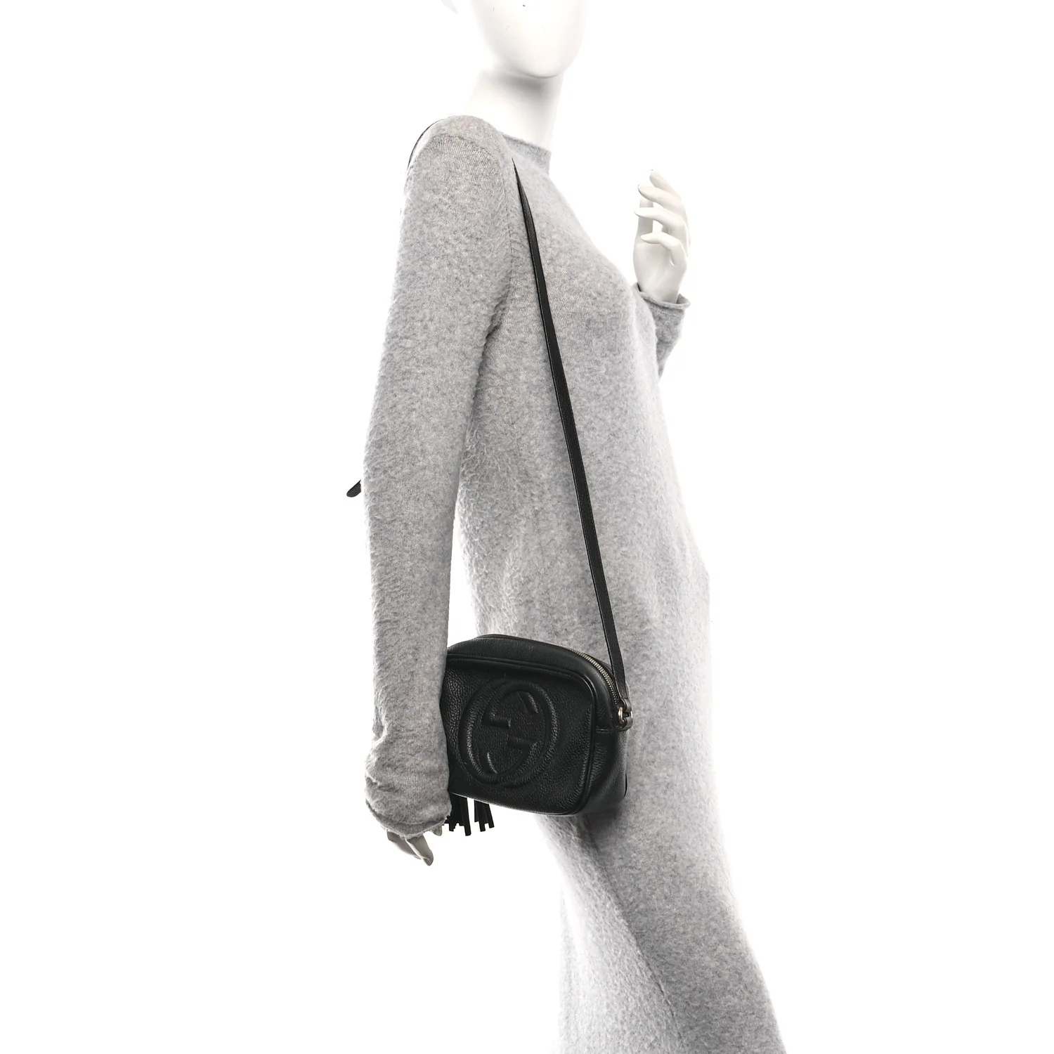 Pebbled Calfskin Small Soho Disco Bag Black - Image 2