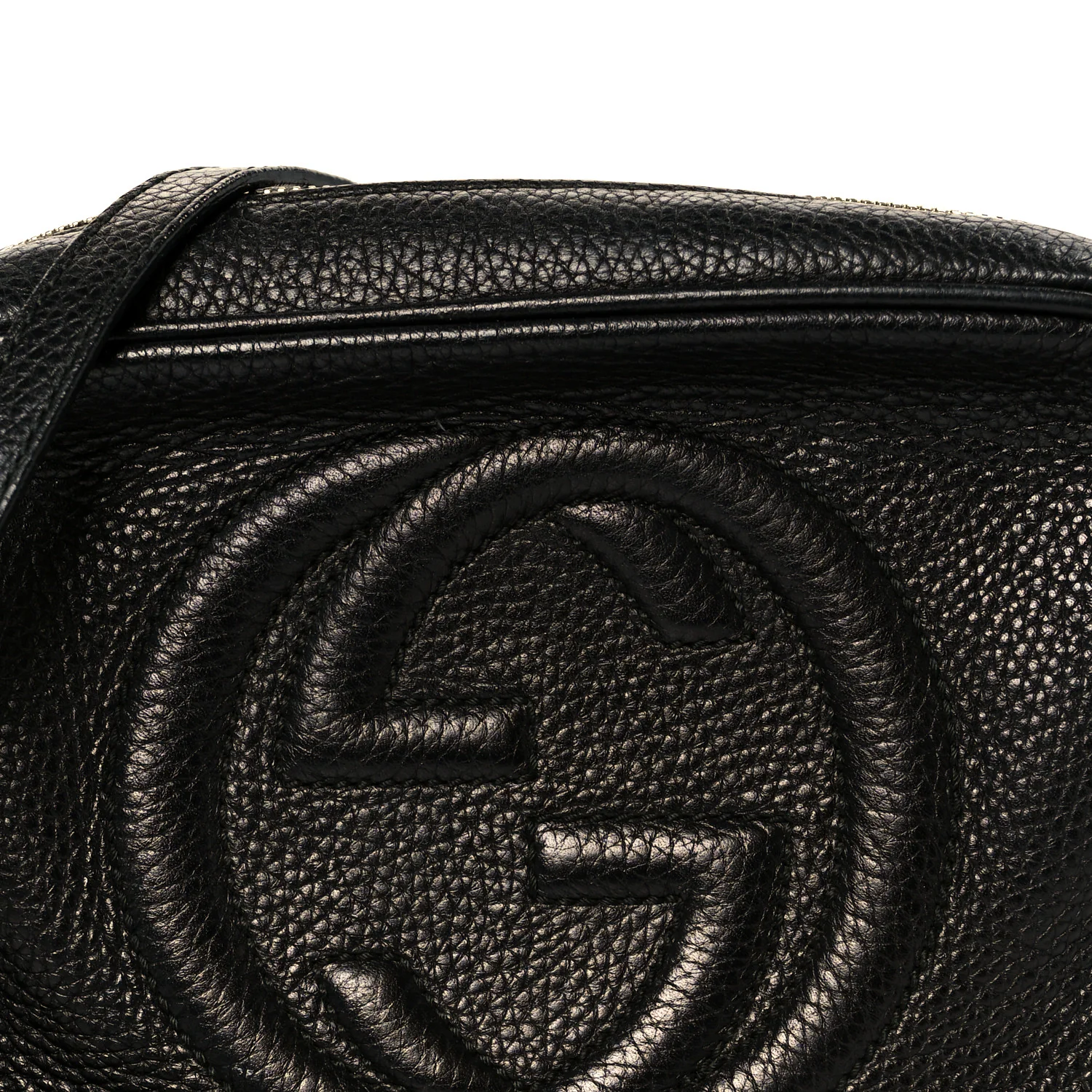 Pebbled Calfskin Small Soho Disco Bag Black - Image 9