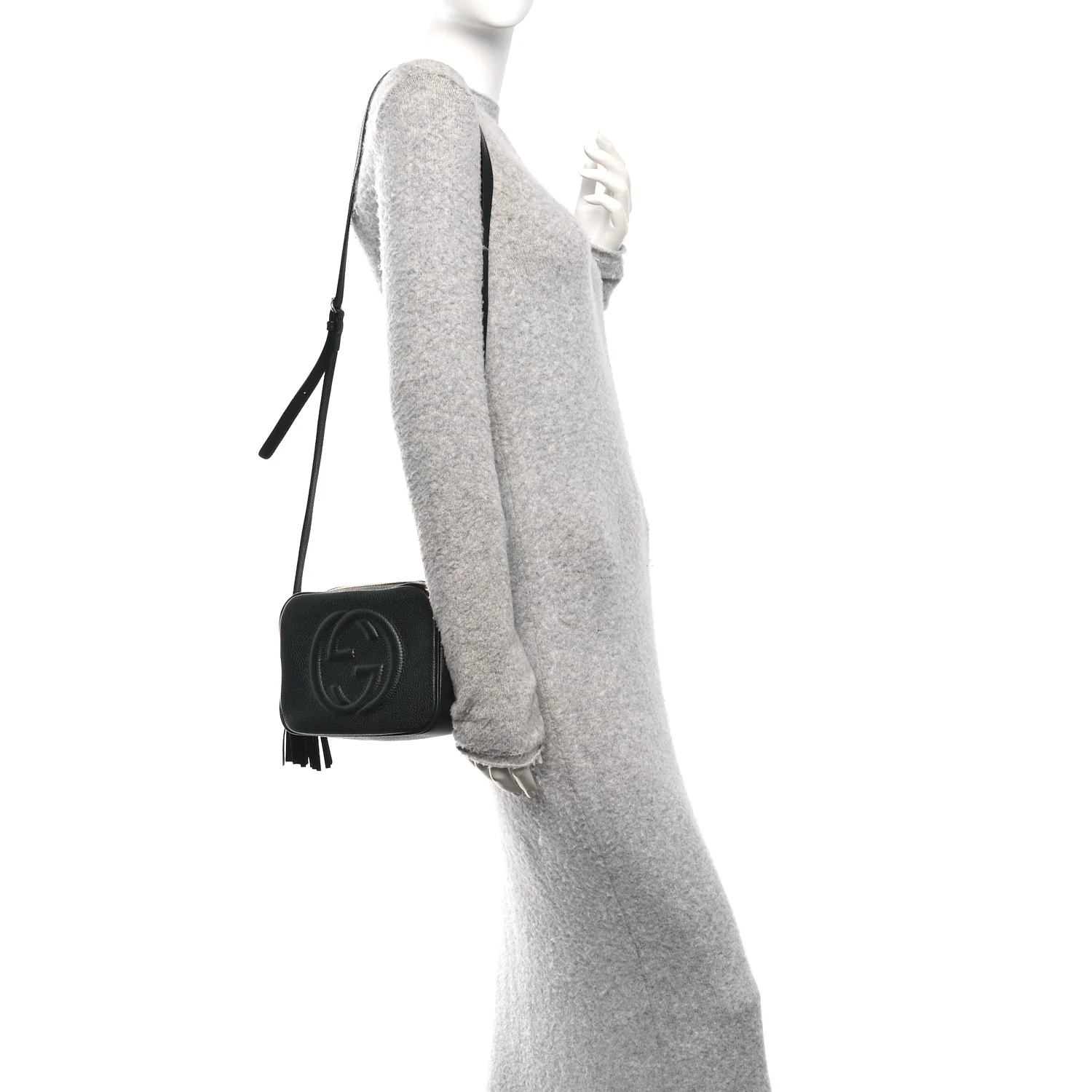 Pebbled Calfskin Small Soho Disco Bag Black - Image 2