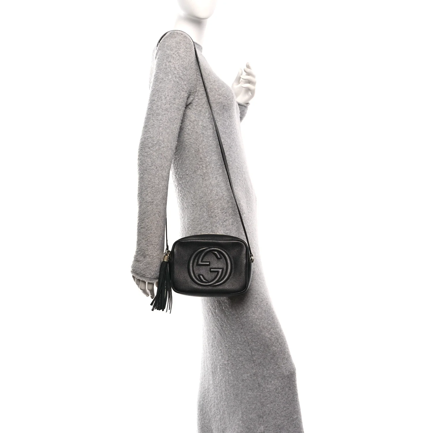 Pebbled Calfskin Small Soho Disco Bag Black - Image 2